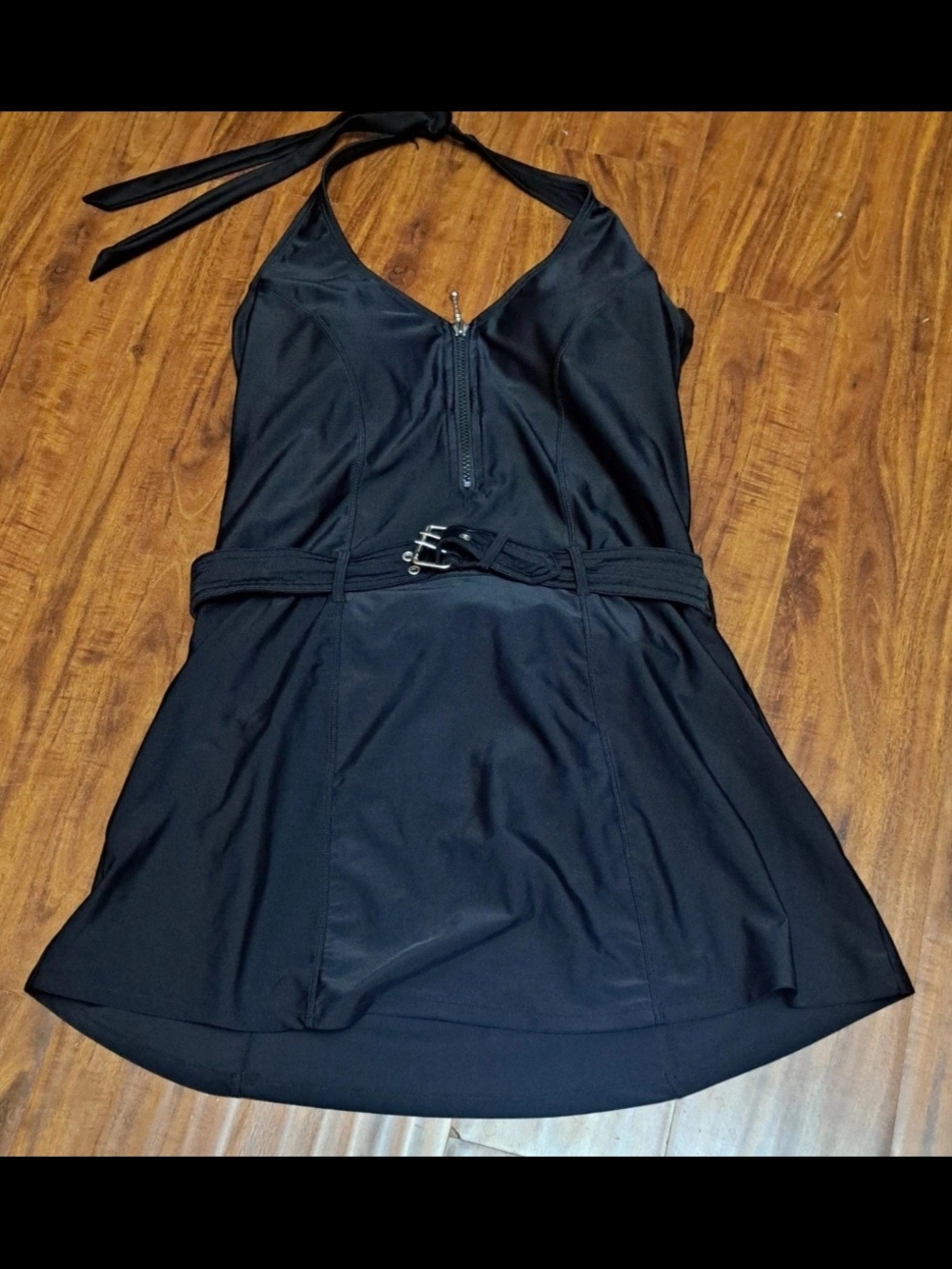 Zip Front Slimming Swim Dress Venus Black Beauty Sz 10 - Picture 3 of 6